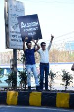Manoj Bajpai,Rajkummar Rao at Aligarh promotions at Juhu circle on 23rd Feb 2016